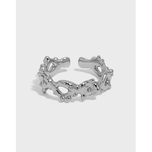 925 Silver Rivet Chain Ring