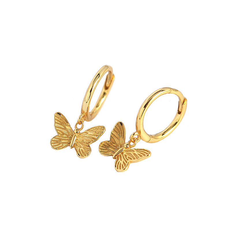 925 Silver Butterfly Hoop Earrings