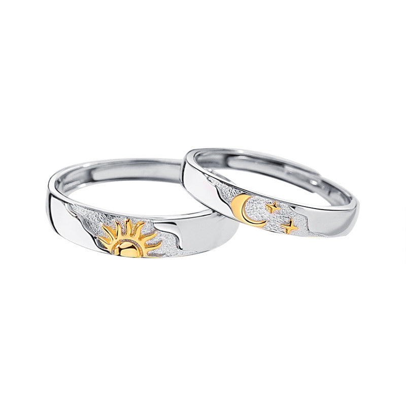 925 Silver Sun Moon and Stars Rings