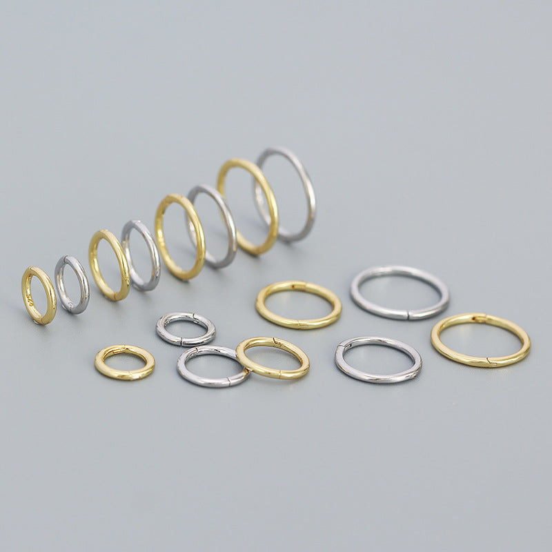 925 Silver Minimalist Hoop Earrings