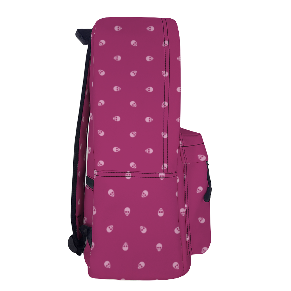 Backpack in Viva Magenta with Fondant Pink Skull Pattern