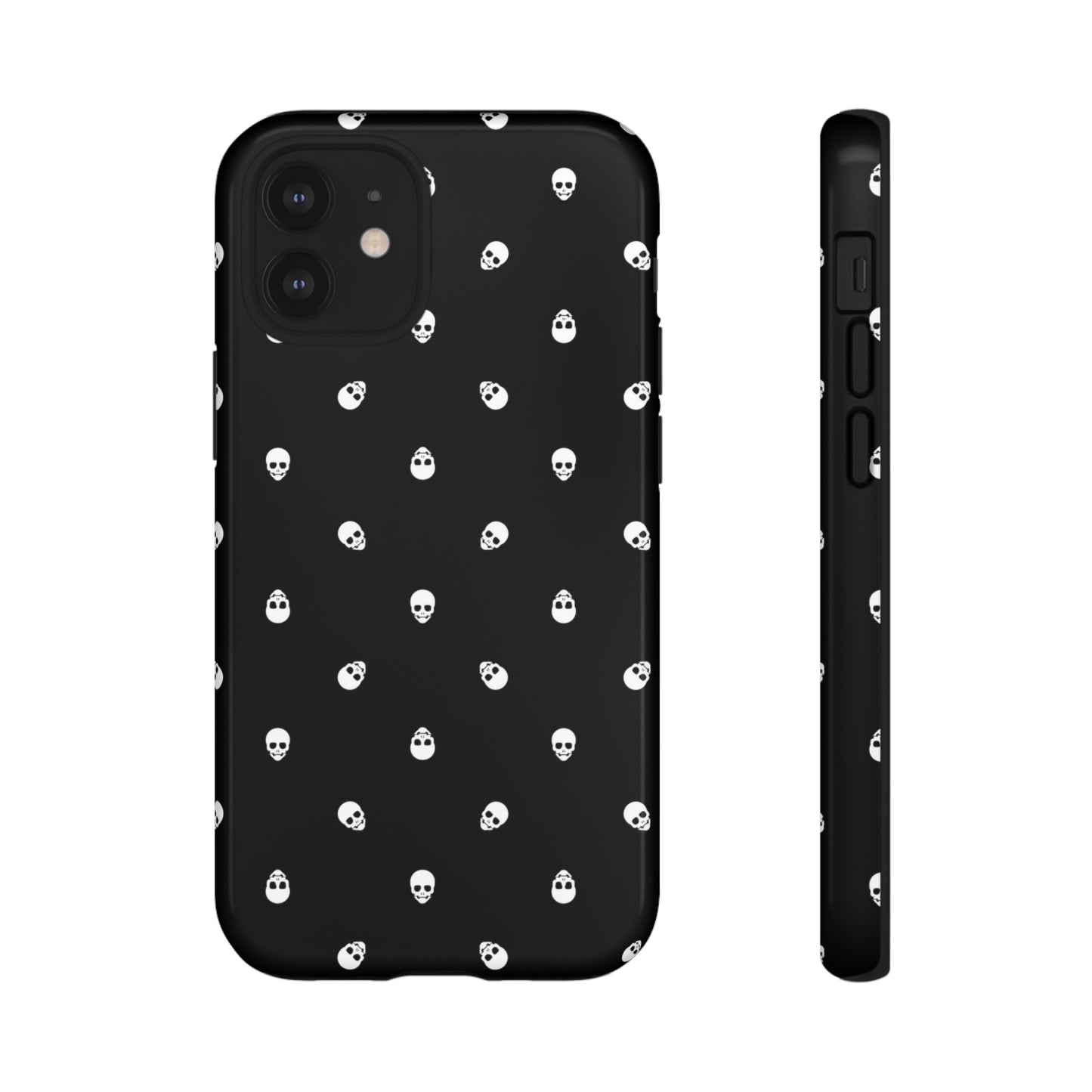 Tough Cases for Iphone, Samsung, Pixel - White Skulls on Black