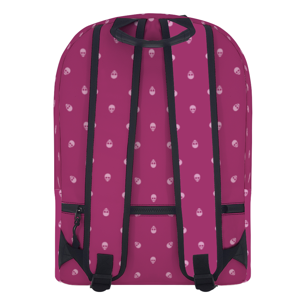 Backpack in Viva Magenta with Fondant Pink Skull Pattern