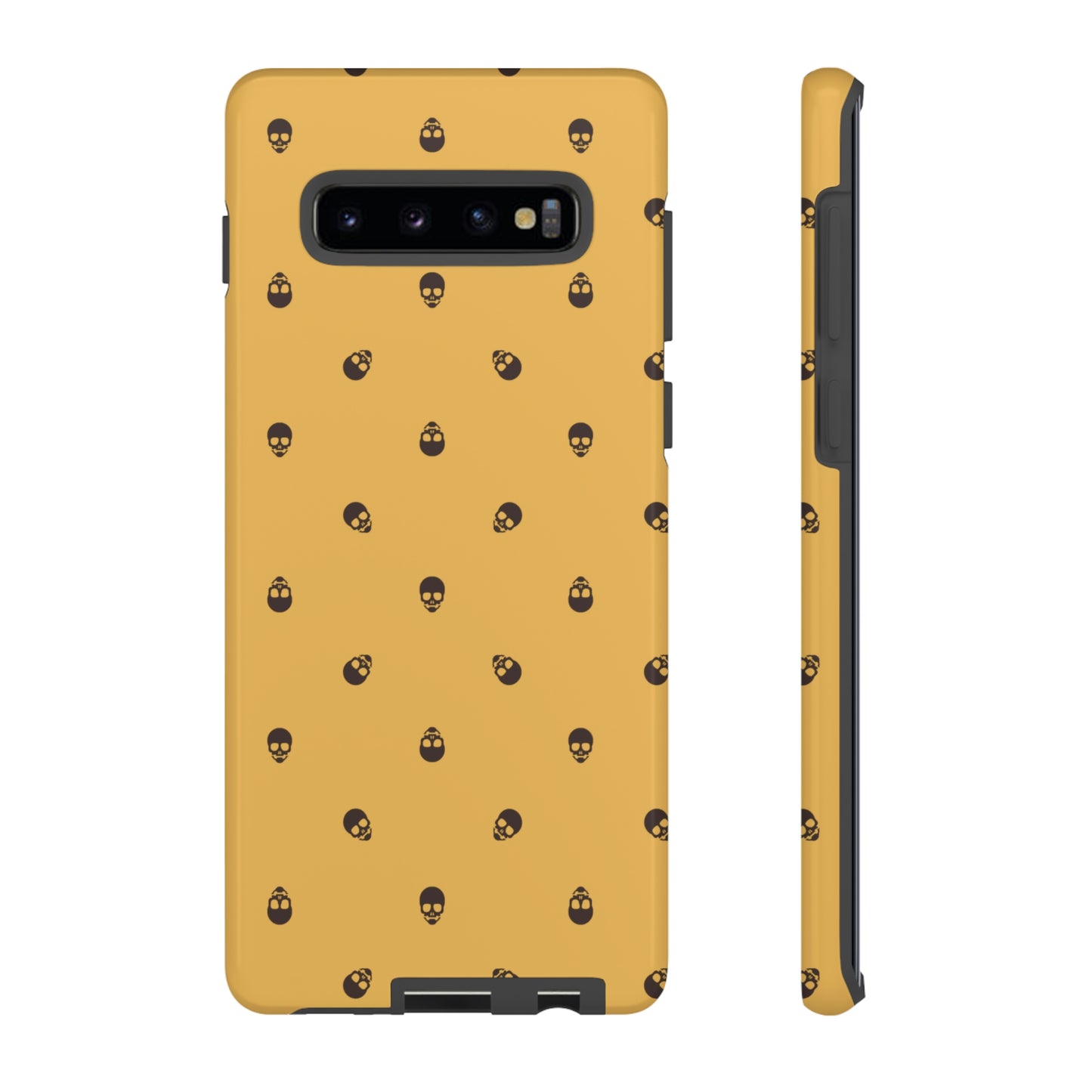 Tough Cases for Iphone, Samsung, Pixel - Dark Oak Skulls Pattern on Honeycomb