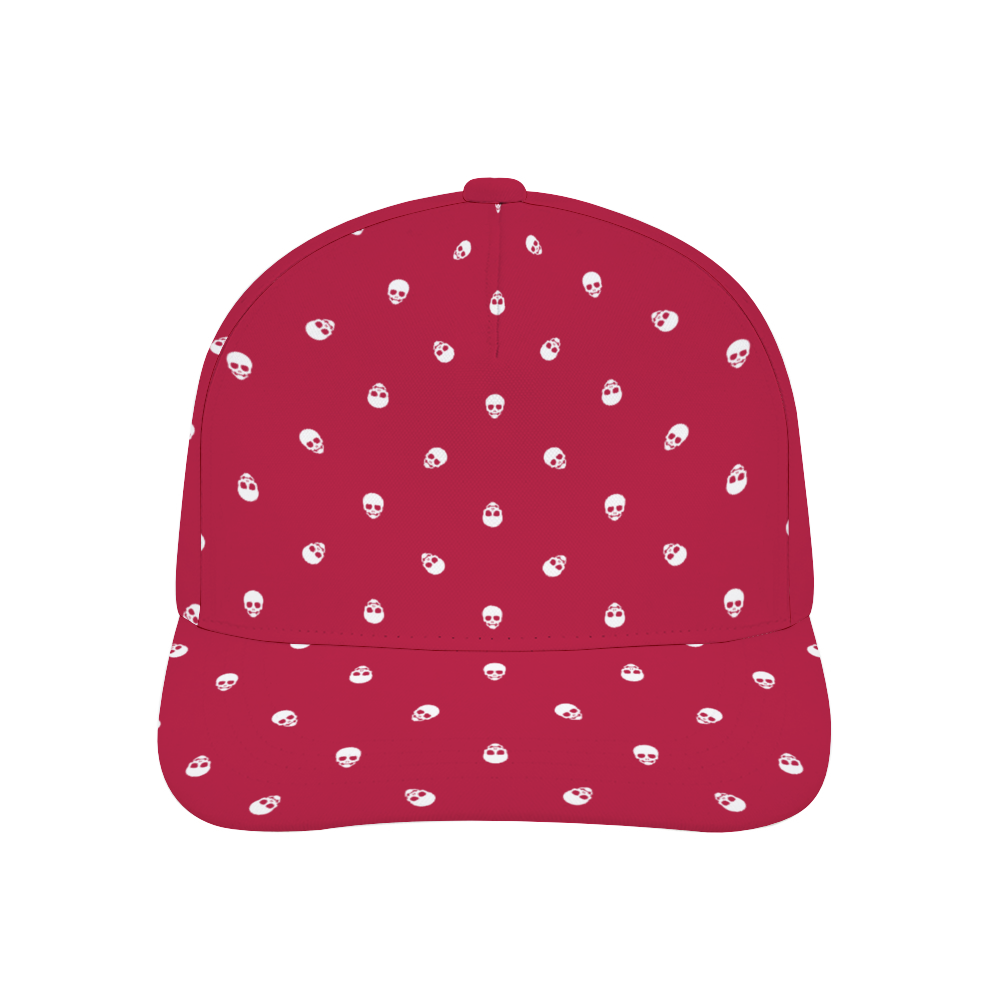 Viva Magenta with White Skulls Baseball Cap