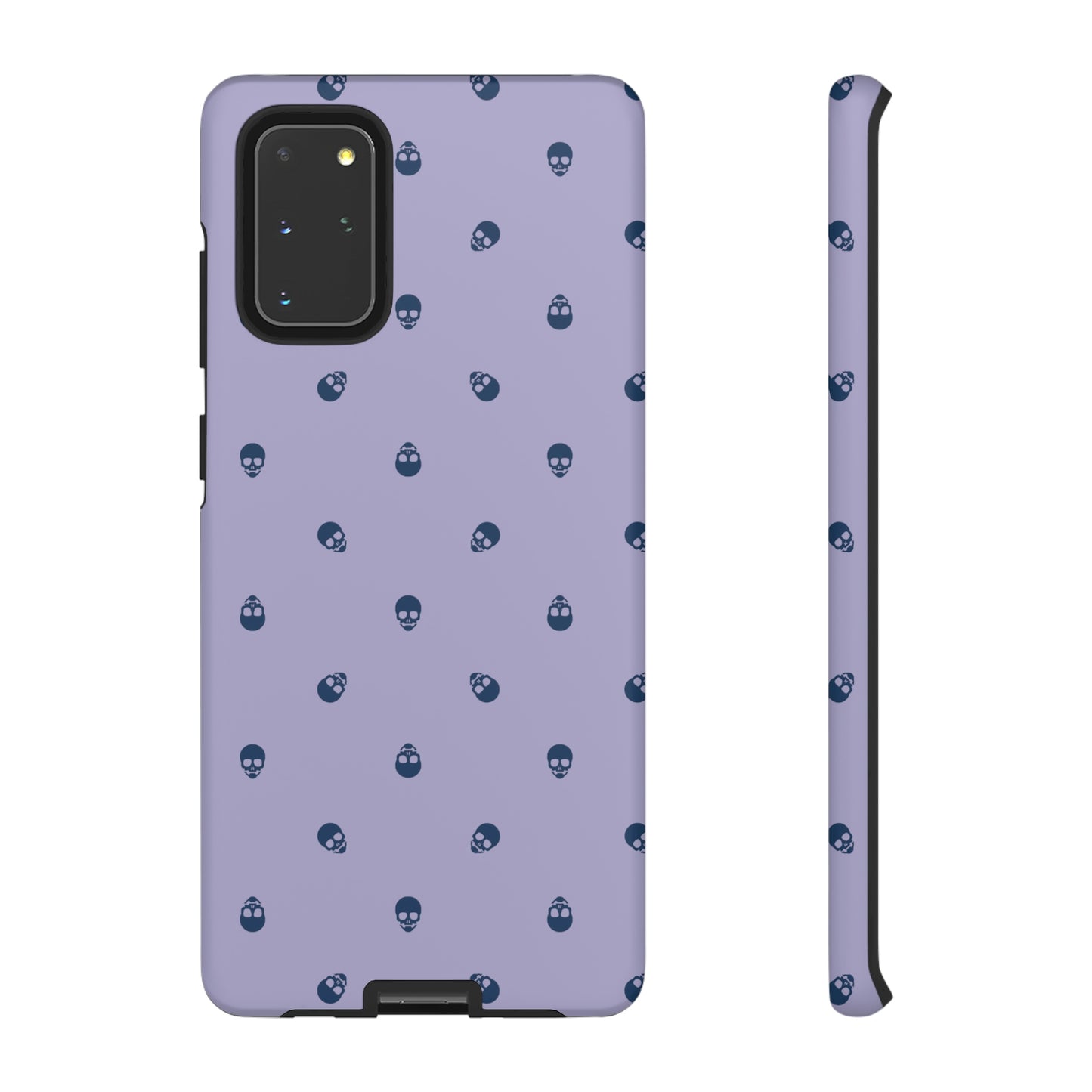 Tough Cases for Iphone, Samsung, Pixel - Lazuli Blue Skulls Pattern on Digital Lavender