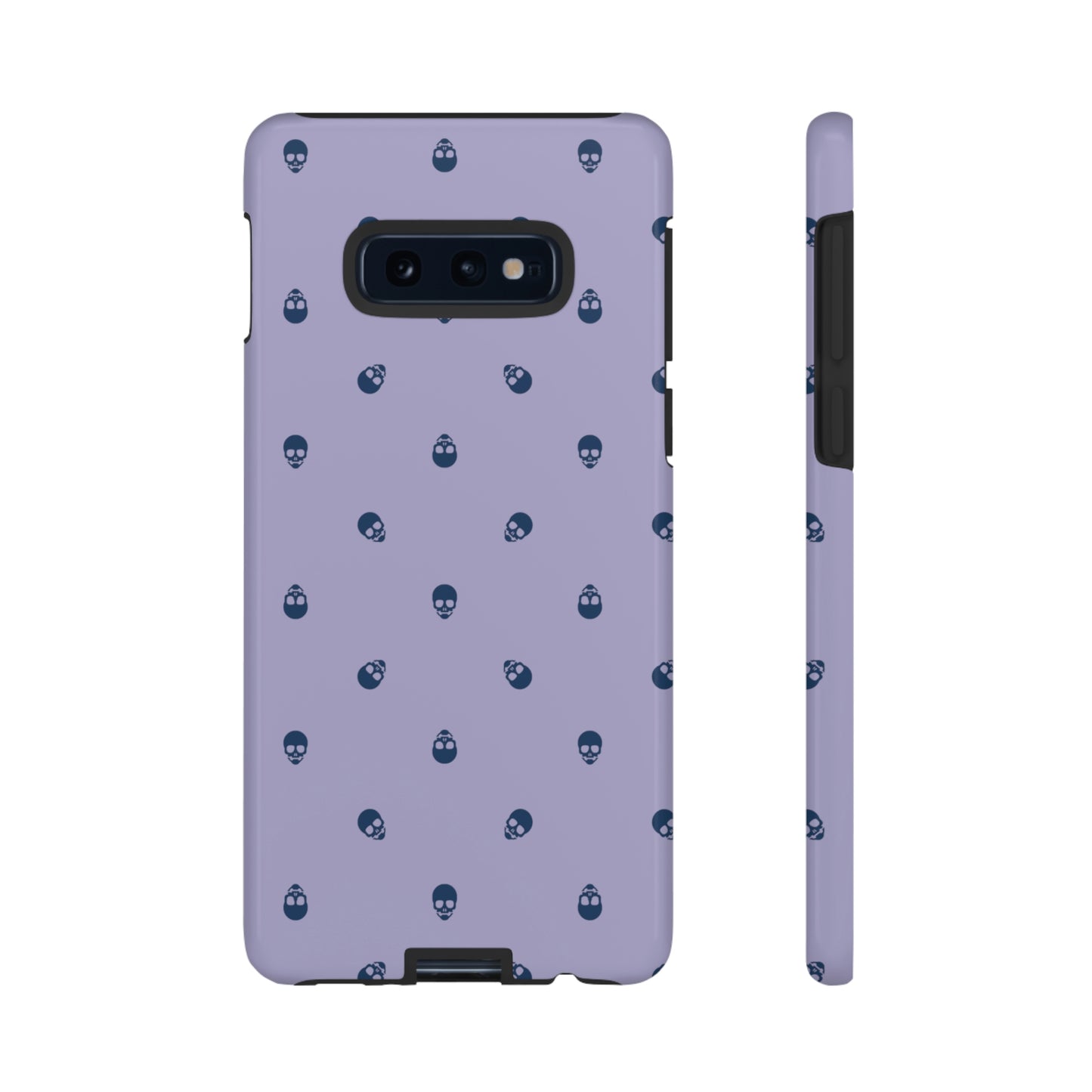 Tough Cases for Iphone, Samsung, Pixel - Lazuli Blue Skulls Pattern on Digital Lavender