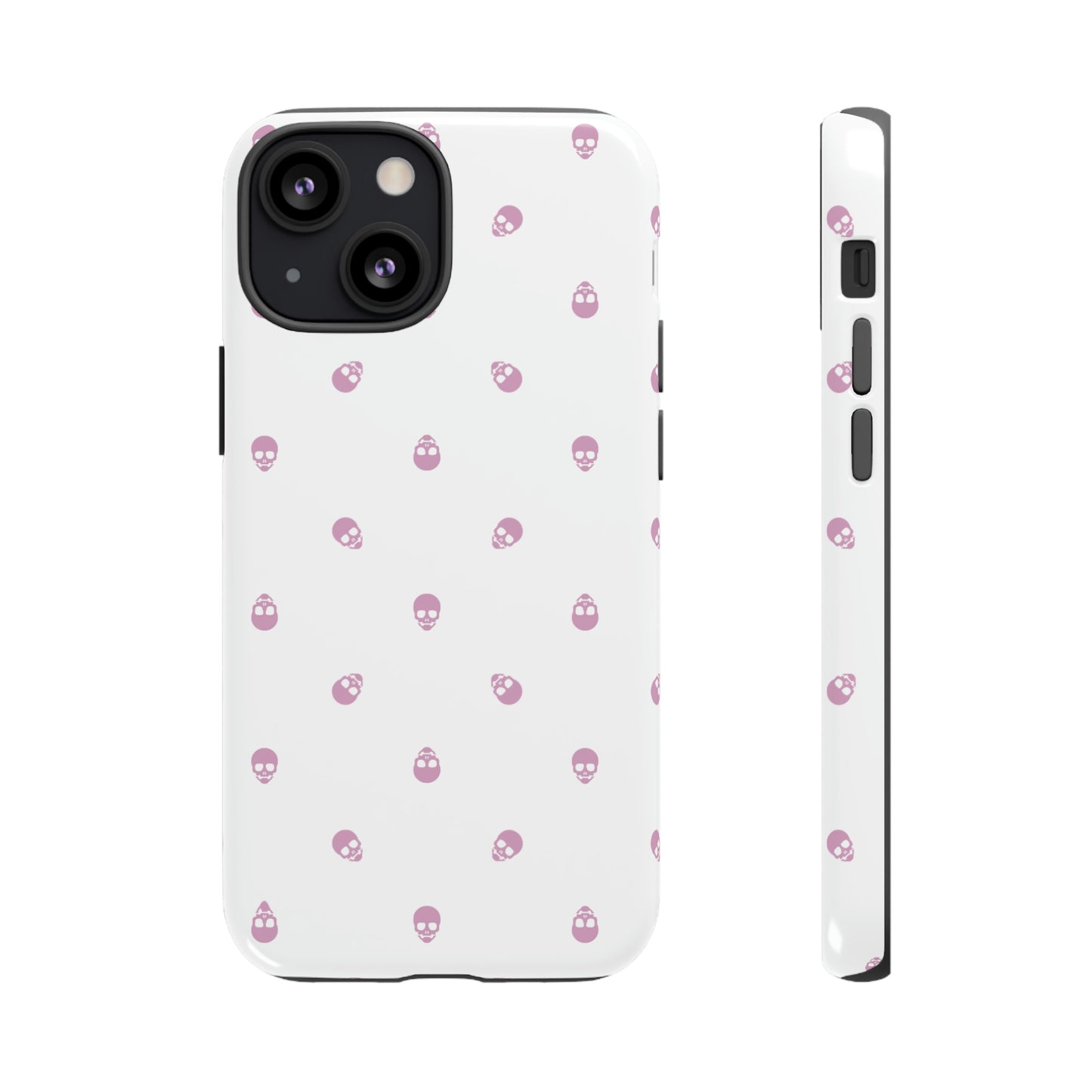 Tough Cases for Iphone, Samsung, Pixel - Fondant Pink Skull Pattern on White