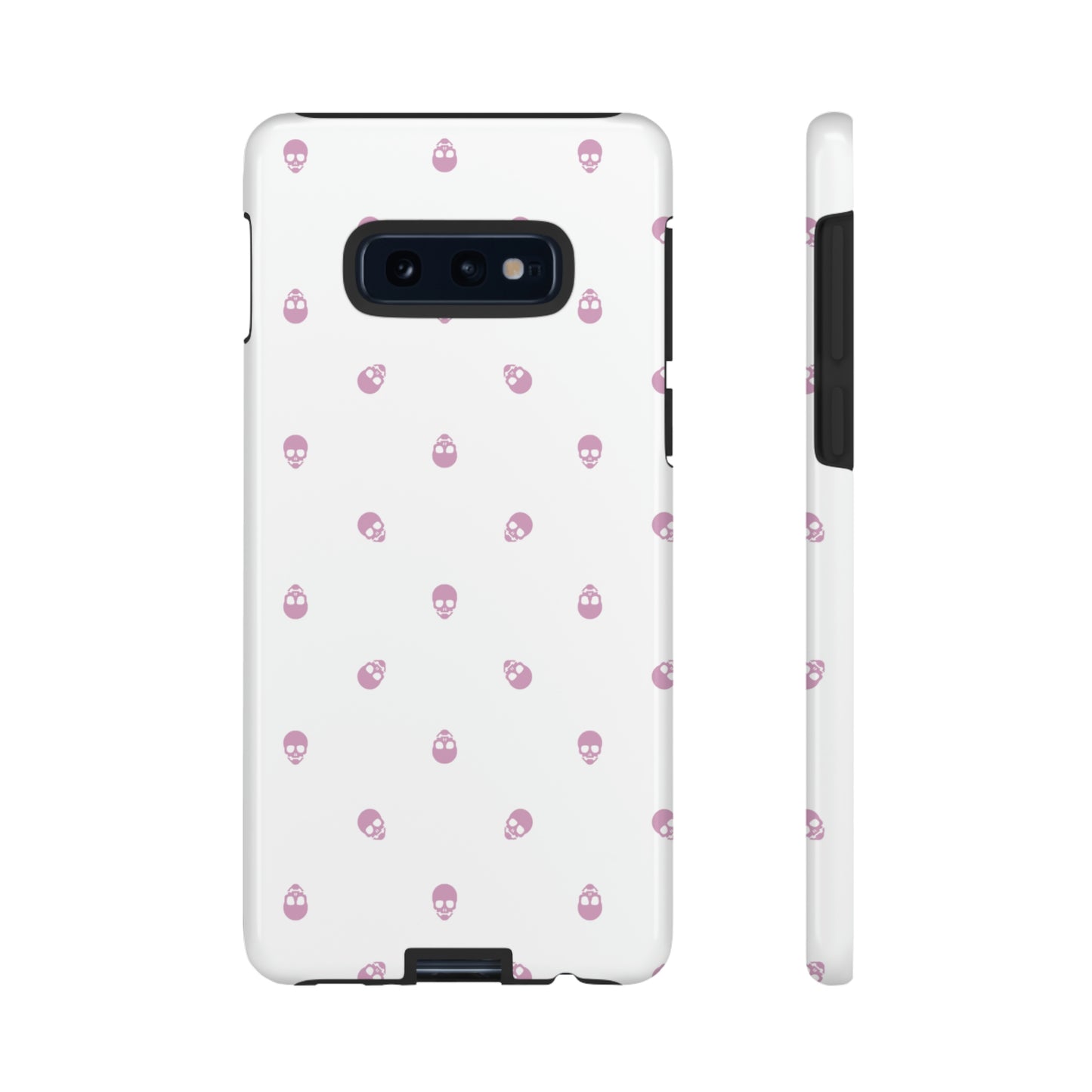 Tough Cases for Iphone, Samsung, Pixel - Fondant Pink Skull Pattern on White