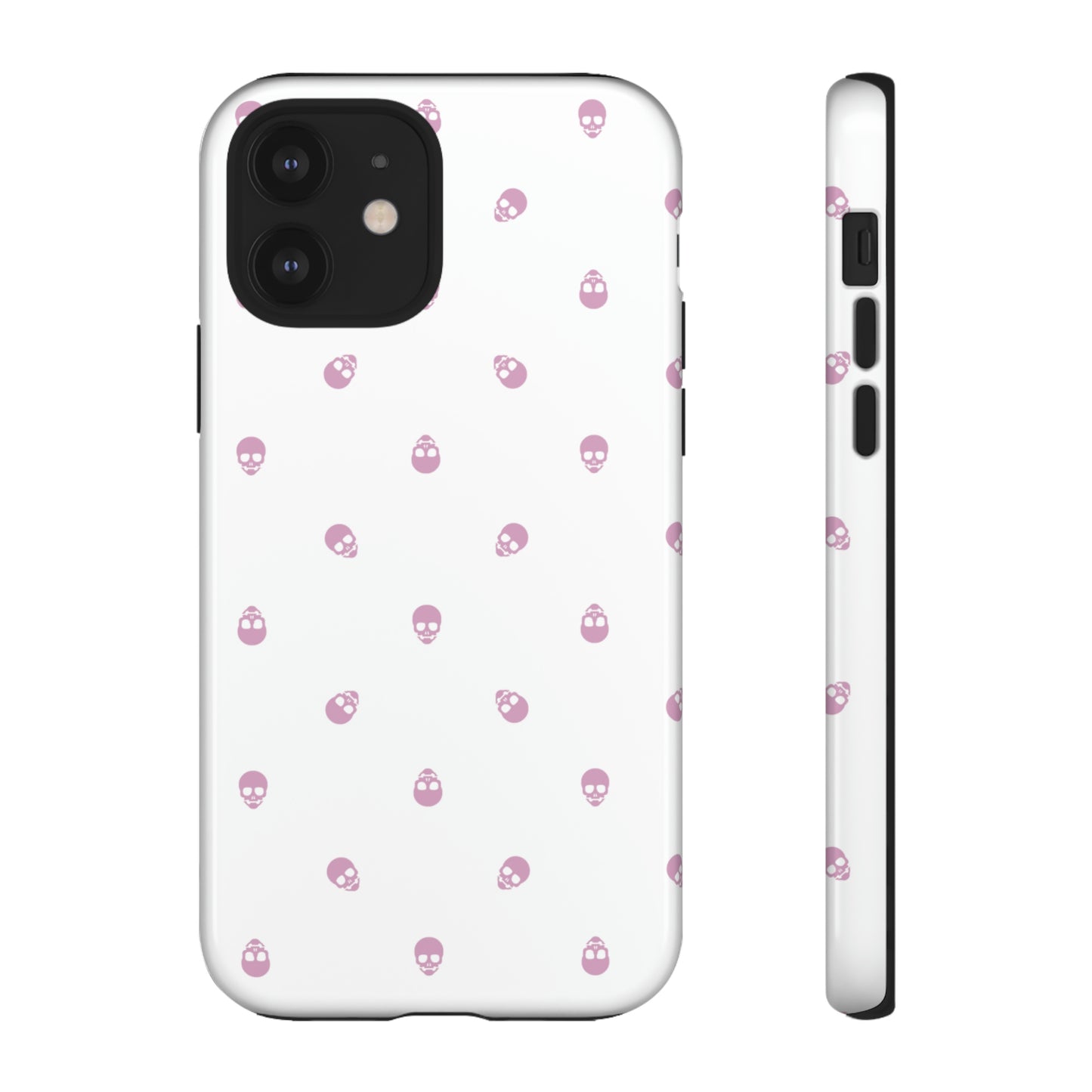 Tough Cases for Iphone, Samsung, Pixel - Fondant Pink Skull Pattern on White