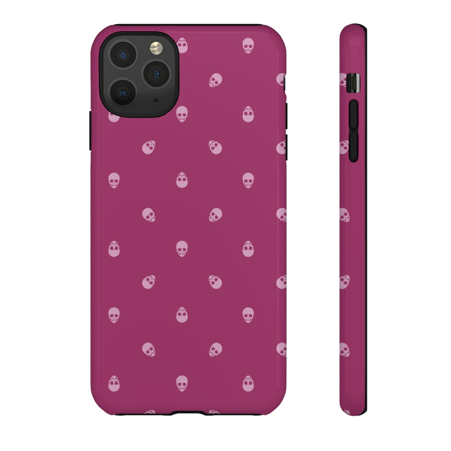 Tough Cases for Iphone, Samsung, Pixel - Fondant Pink Skulls Pattern on Orchid Flower