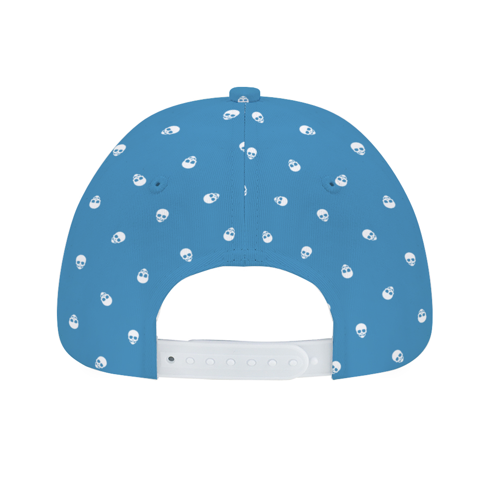 Tranquil Blue with White Skulls Baseball Cap