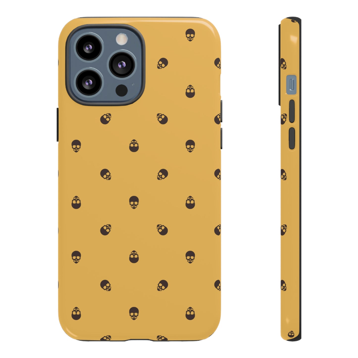 Tough Cases for Iphone, Samsung, Pixel - Dark Oak Skulls Pattern on Honeycomb