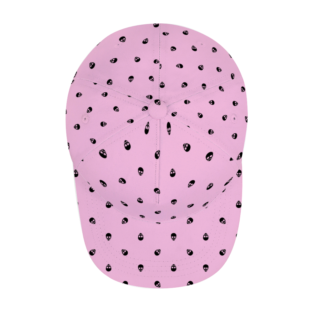 Fondant Pink with Black Skulls Baseball Cap