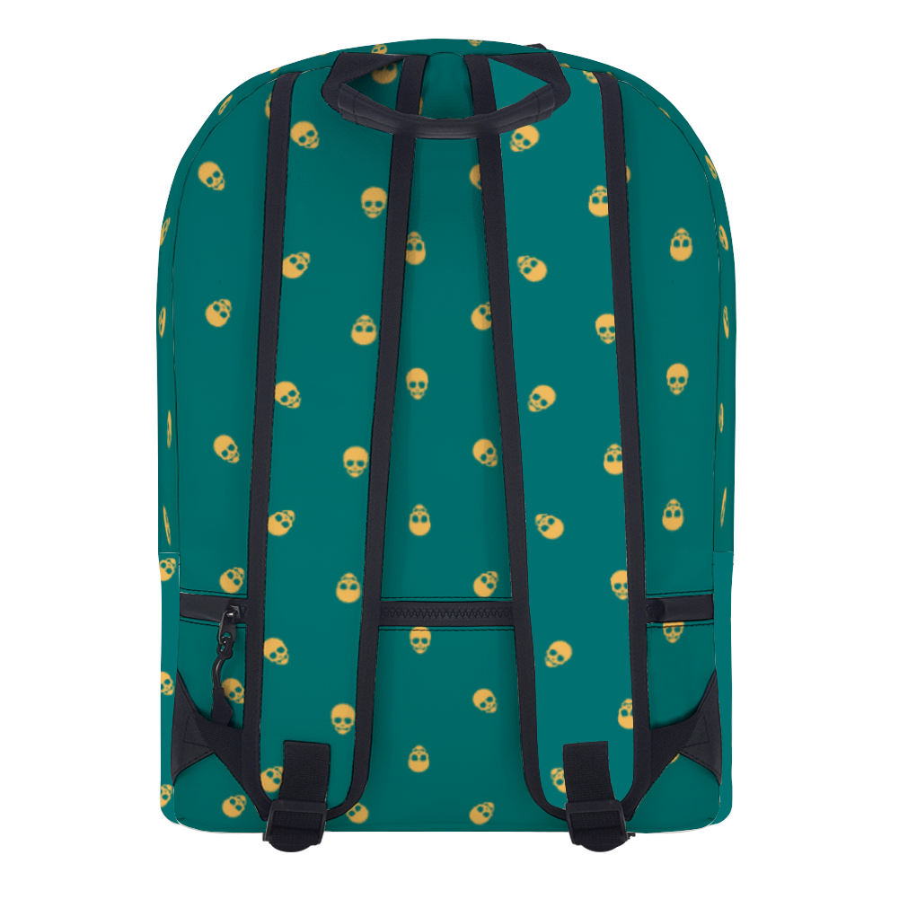 Backpack in Verdigris with Honeycomb Skull Pattern