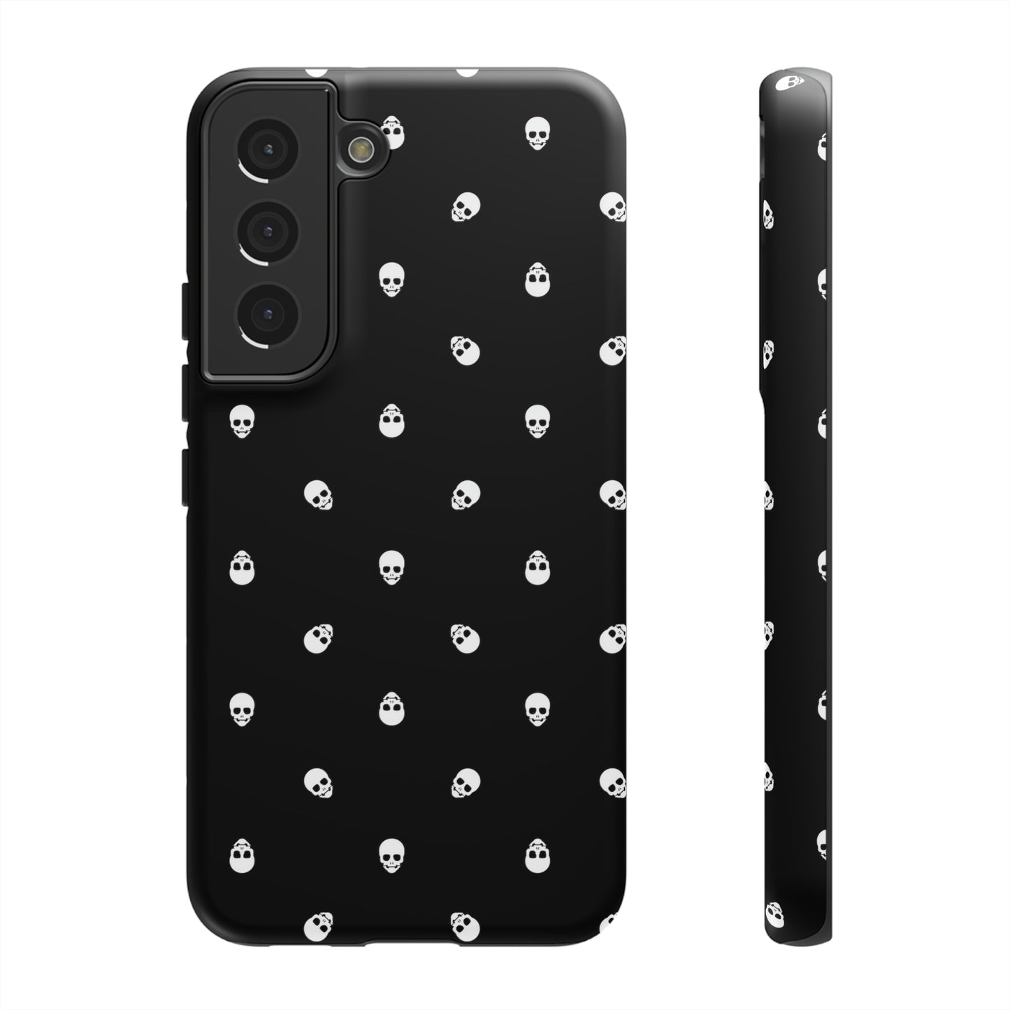 Tough Cases for Iphone, Samsung, Pixel - White Skulls on Black