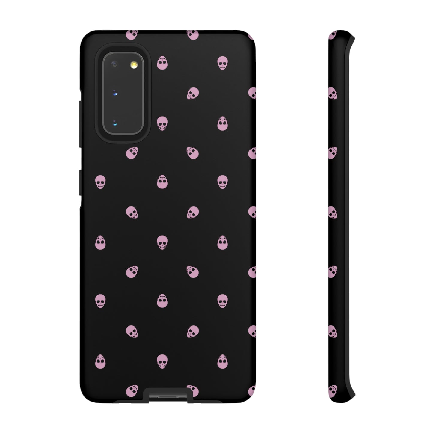 Tough Cases for Iphone, Samsung, Pixel - Fondant Pink Skulls Pattern on Black