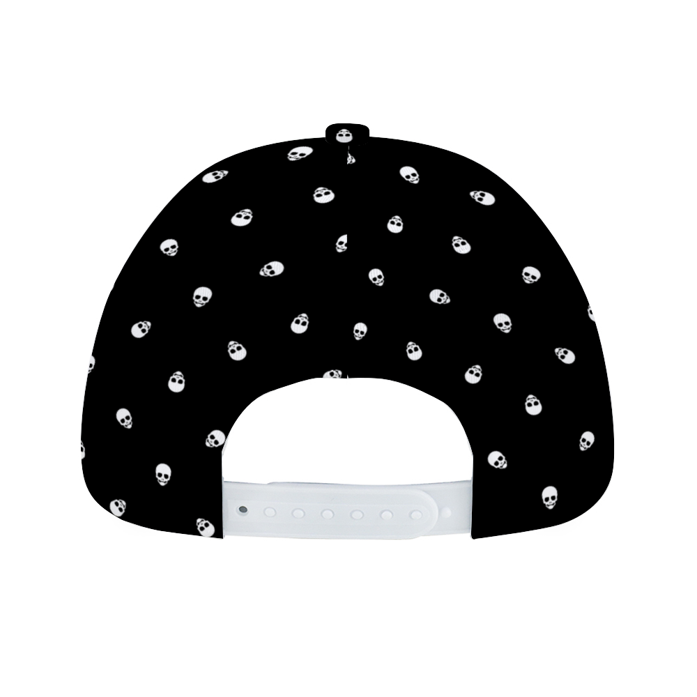 Black with White Skulls Baseball Cap