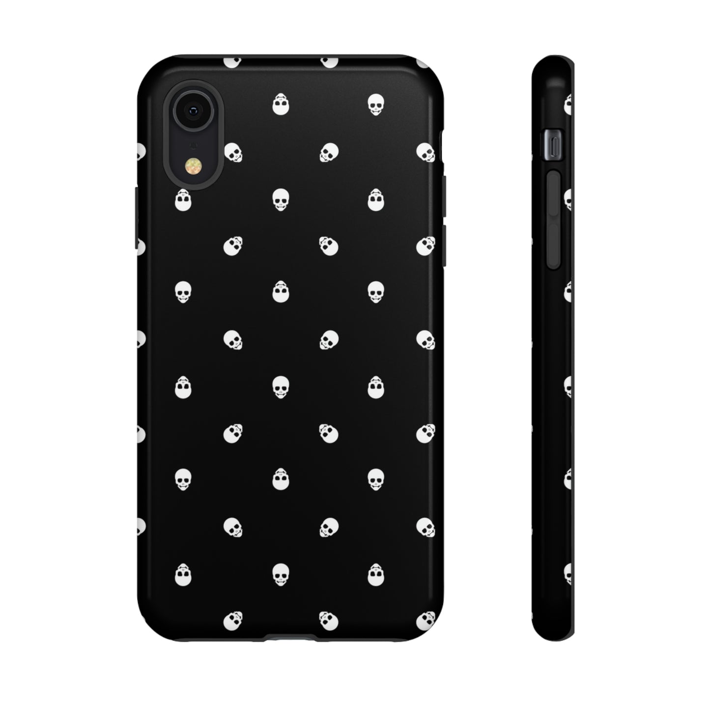 Tough Cases for Iphone, Samsung, Pixel - White Skulls on Black