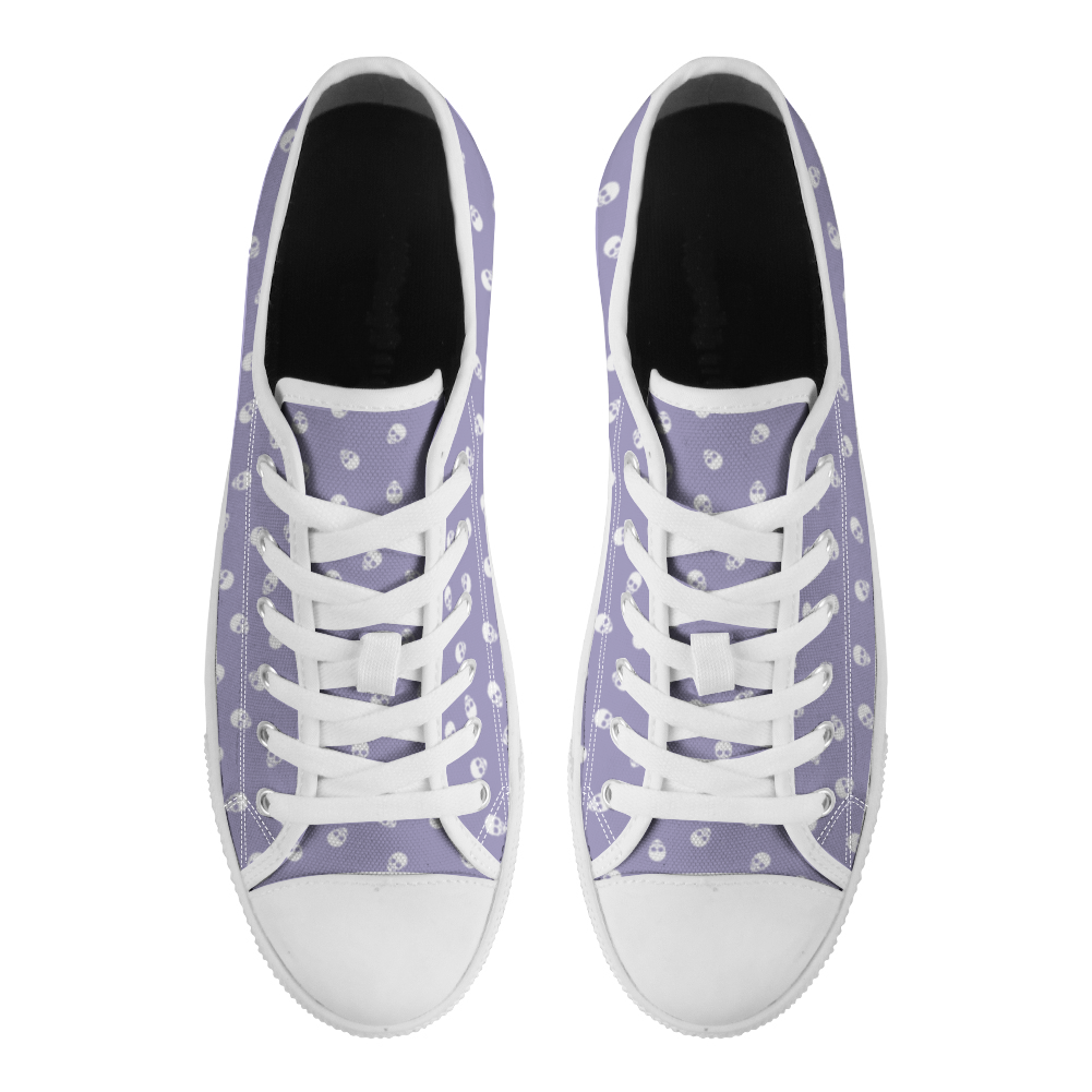 Low Top Canvas Skull Sneakers in Digital Lavender