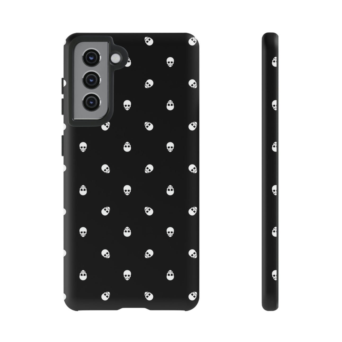 Tough Cases for Iphone, Samsung, Pixel - White Skulls on Black