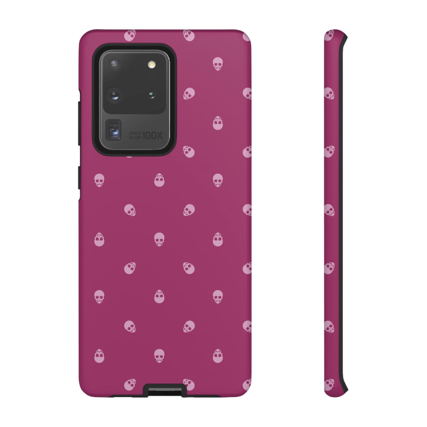 Tough Cases for Iphone, Samsung, Pixel - Fondant Pink Skulls Pattern on Orchid Flower