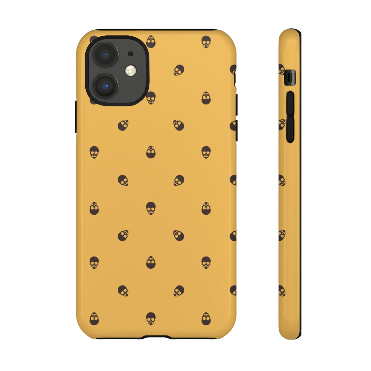 Tough Cases for Iphone, Samsung, Pixel - Dark Oak Skulls Pattern on Honeycomb