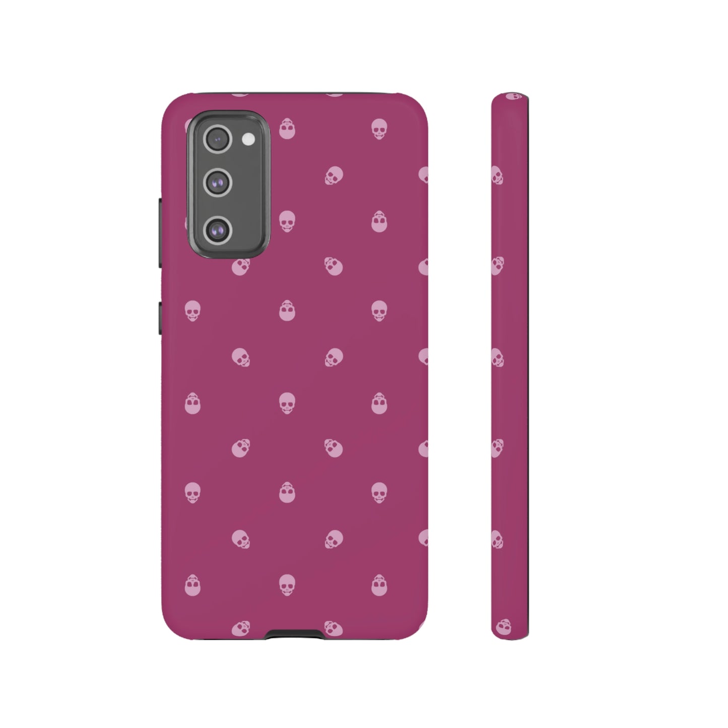 Tough Cases for Iphone, Samsung, Pixel - Fondant Pink Skulls Pattern on Orchid Flower