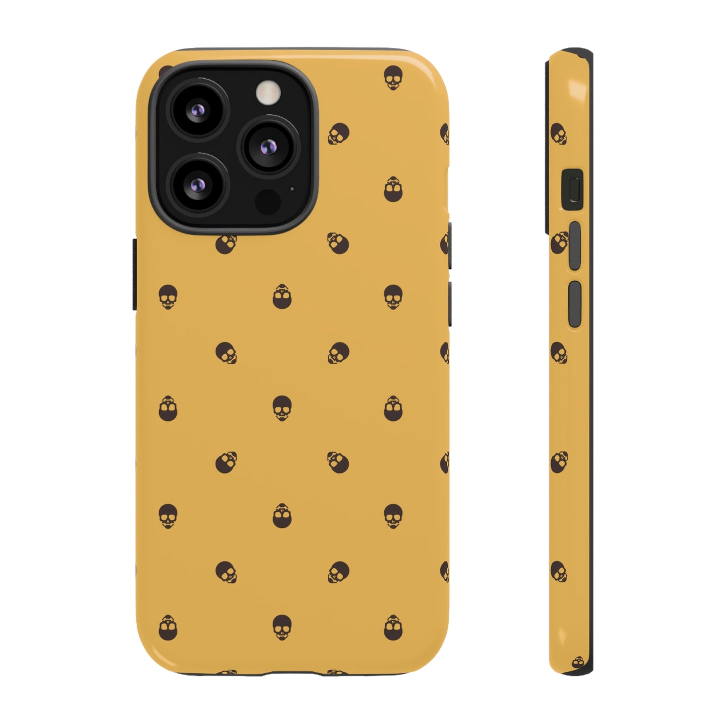 Tough Cases for Iphone, Samsung, Pixel - Dark Oak Skulls Pattern on Honeycomb