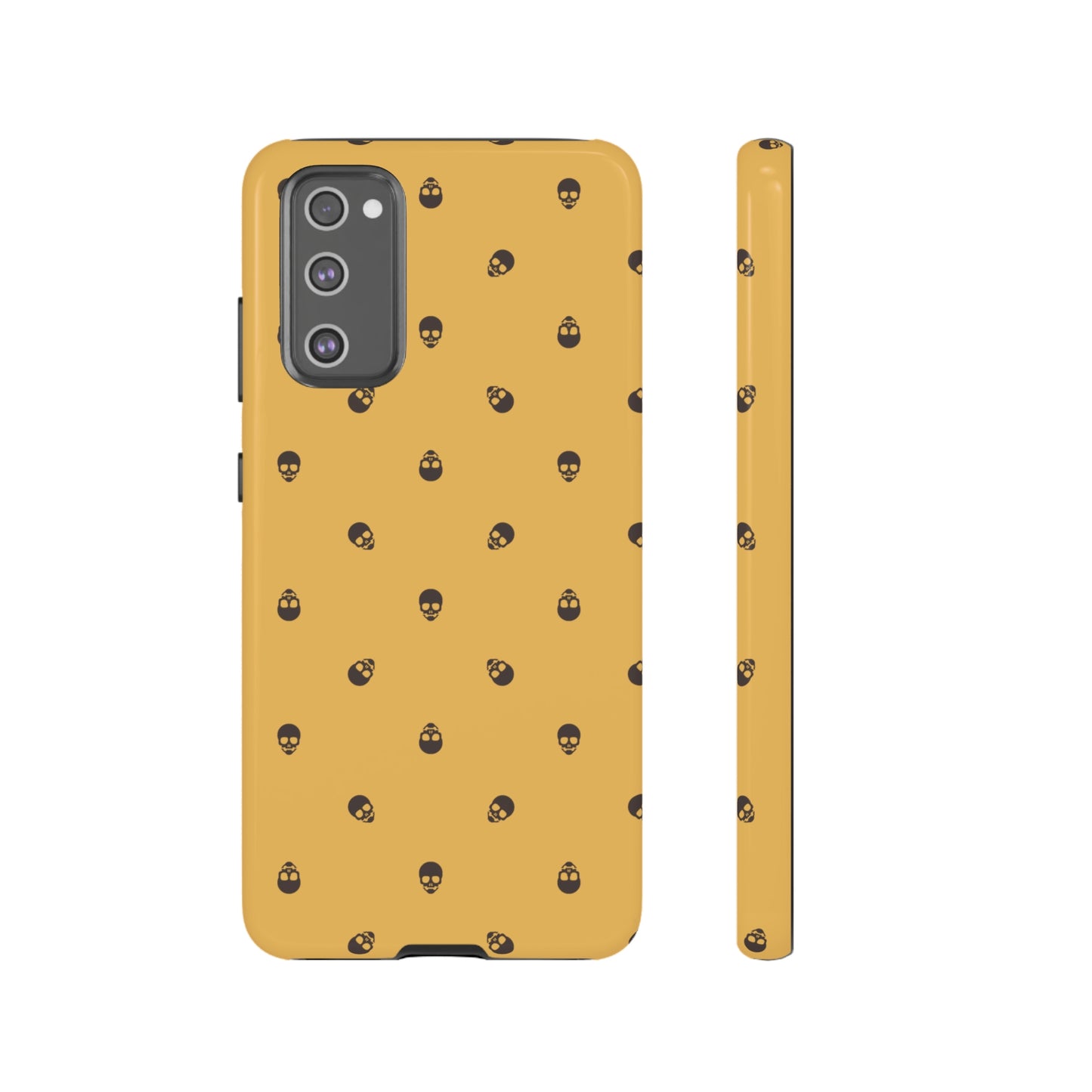 Tough Cases for Iphone, Samsung, Pixel - Dark Oak Skulls Pattern on Honeycomb