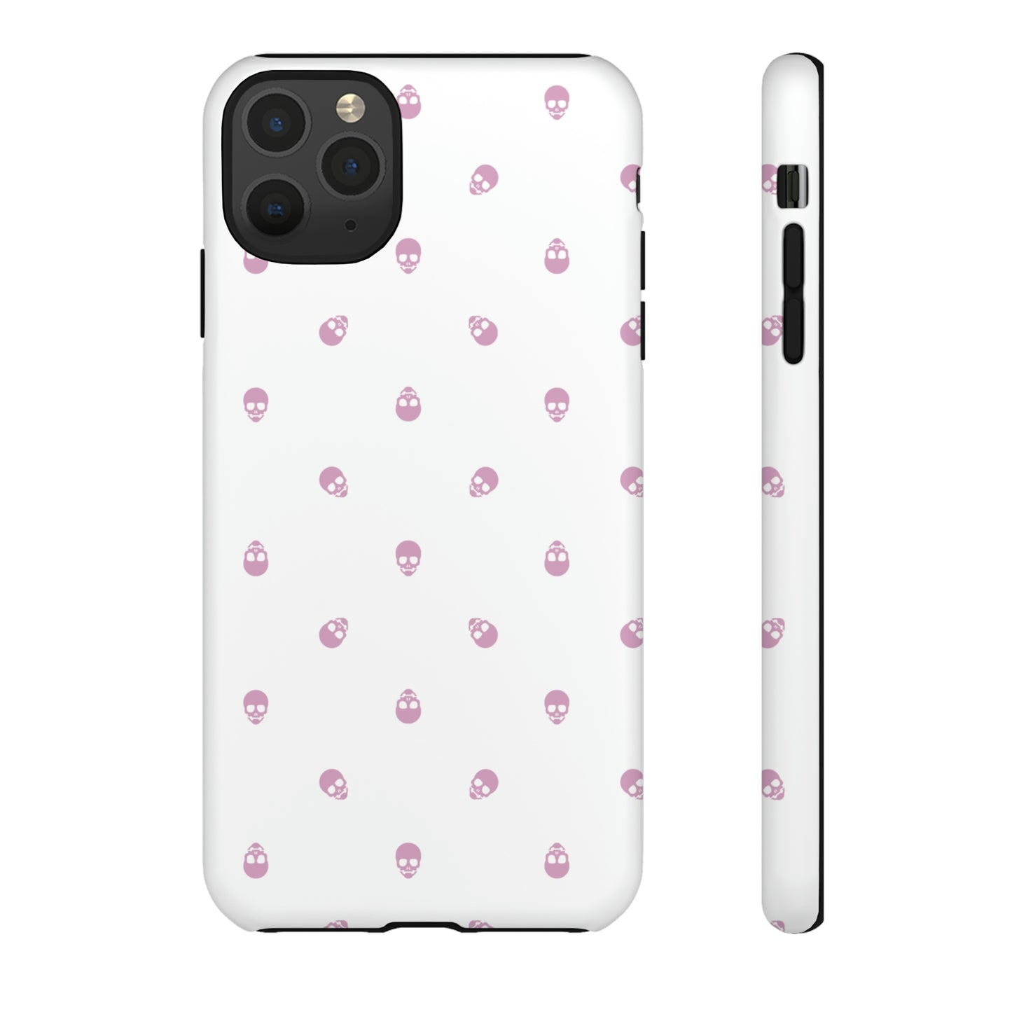 Tough Cases for Iphone, Samsung, Pixel - Fondant Pink Skull Pattern on White