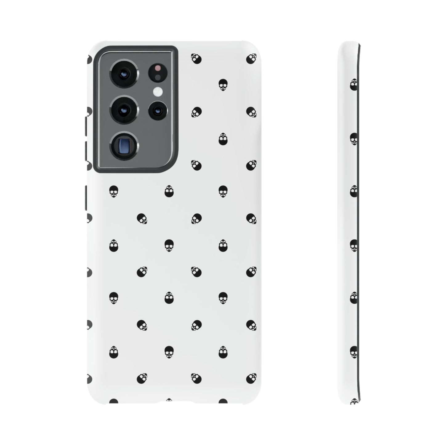 Tough Cases for Iphone, Samsung, Pixel - Black Skull Pattern on White