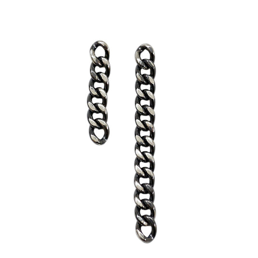 925 Silver Assymetric Chain Earrings