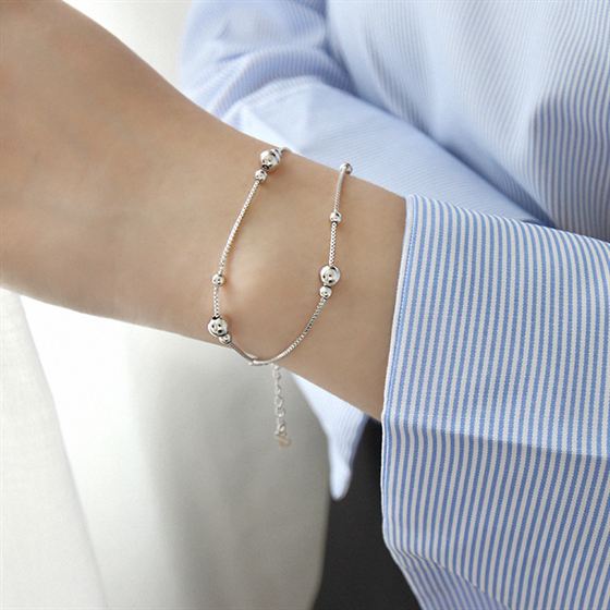 925 Silver Double Chain Bracelet