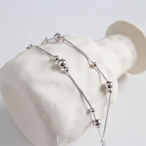 925 Silver Double Chain Bracelet