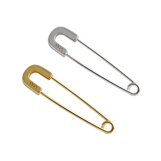 925 Silver Safety Pin Earrings