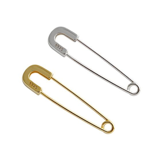 925 Silver Safety Pin Earrings