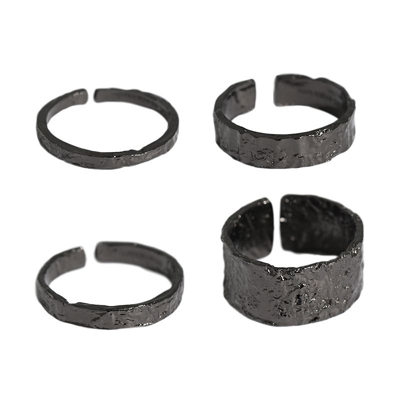 Black Gold over 925 Sterling Silver Adjustable Rings