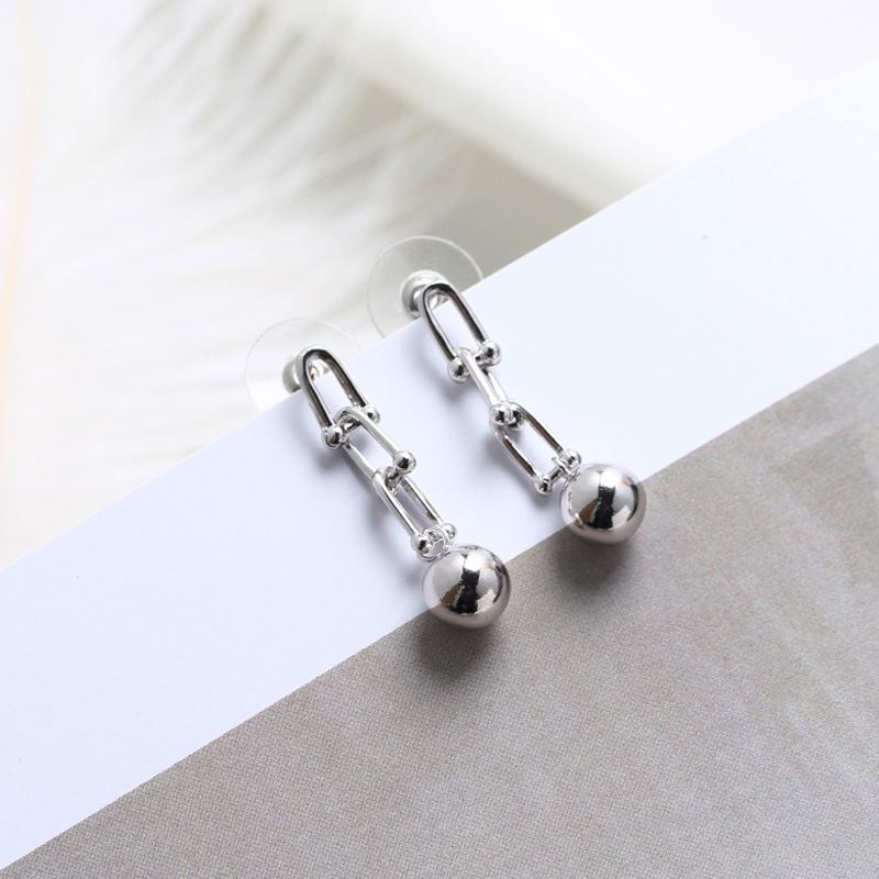 925 Silver Ball & Chain Earrings