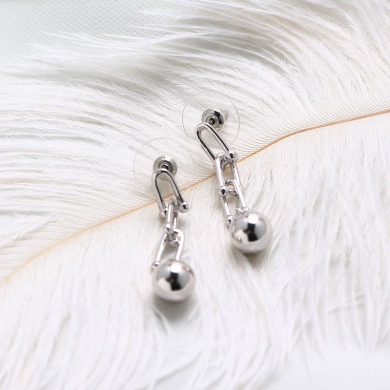 925 Silver Ball & Chain Earrings