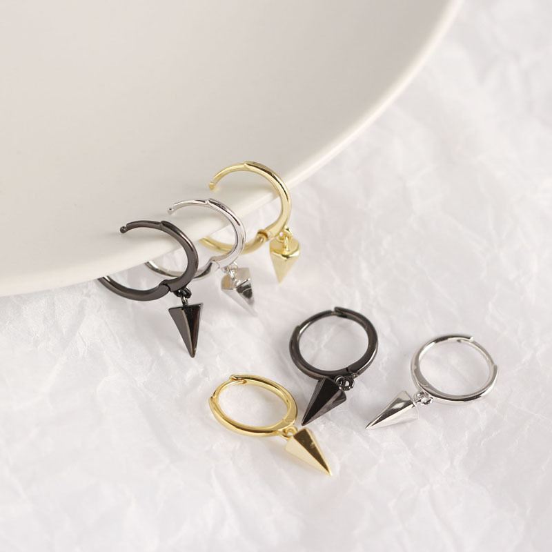 925 Silver Spike Hoop Earrings