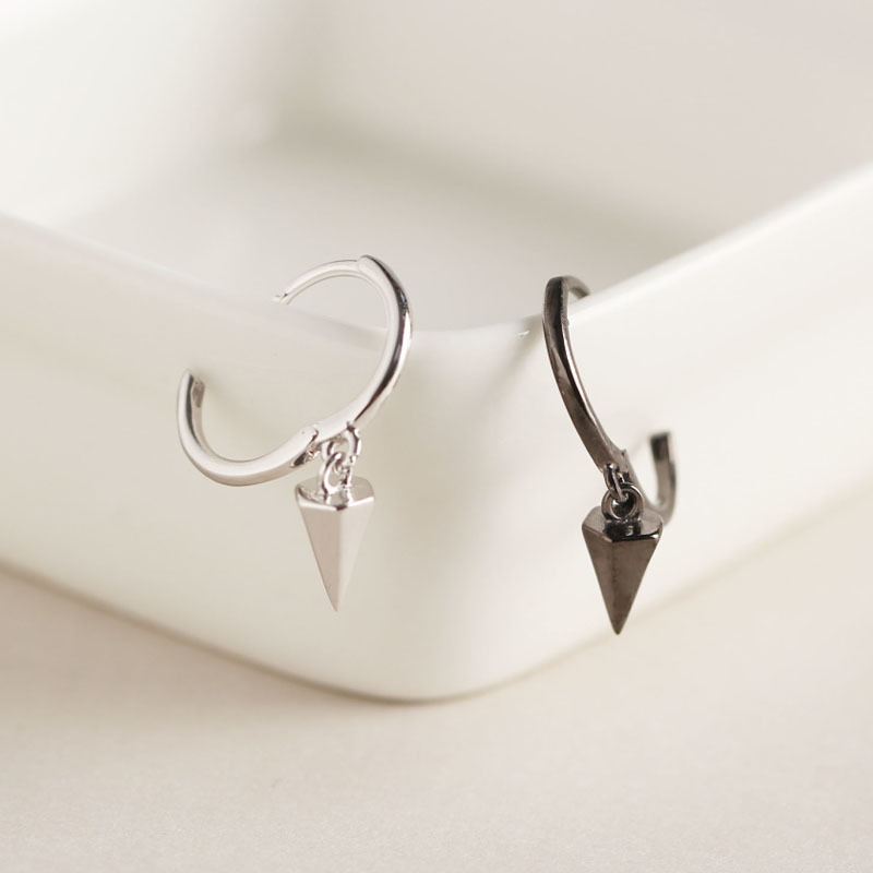 925 Silver Spike Hoop Earrings