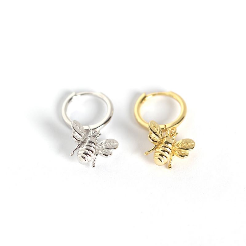 925 Silver Honey Bee Earrings