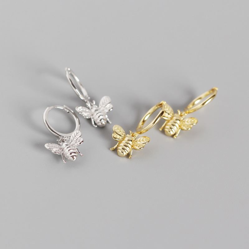 Honey Bee Earrings in Vermeil and  925 Silver 