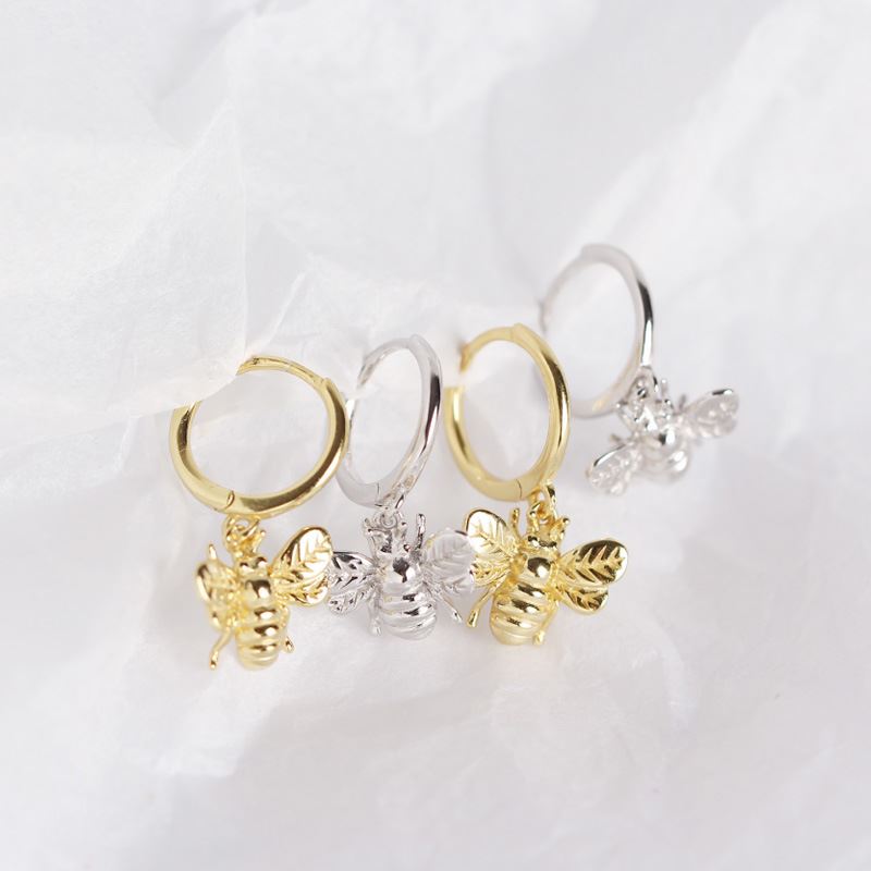 925 Silver Honey Bee Earrings