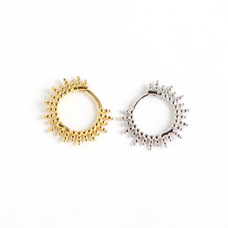 925 Silver Sun Hoop Earrings