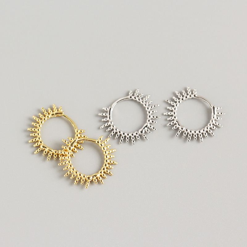 925 Silver Sun Hoop Earrings