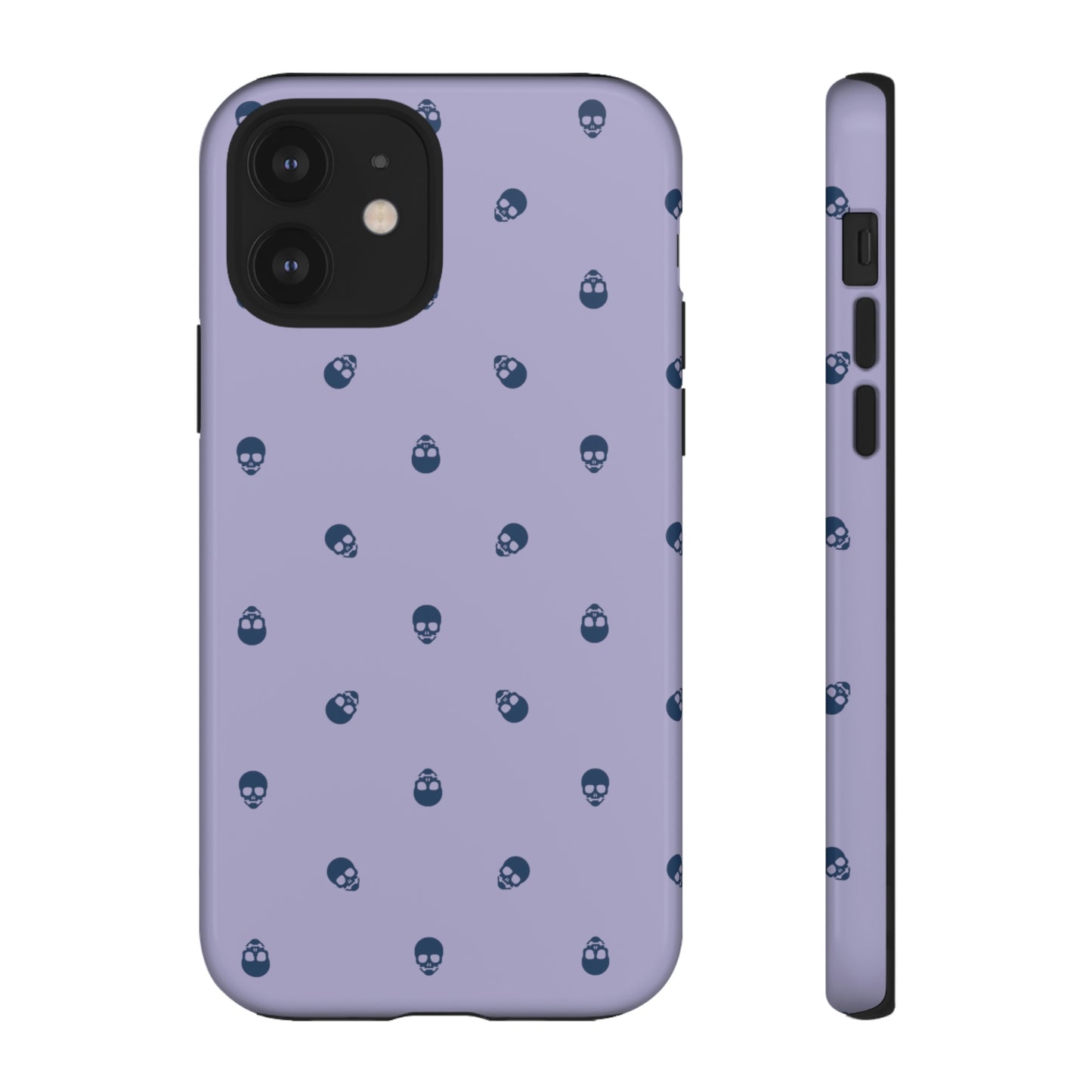 Tough Cases for Iphone, Samsung, Pixel - Lazuli Blue Skulls Pattern on Digital Lavender