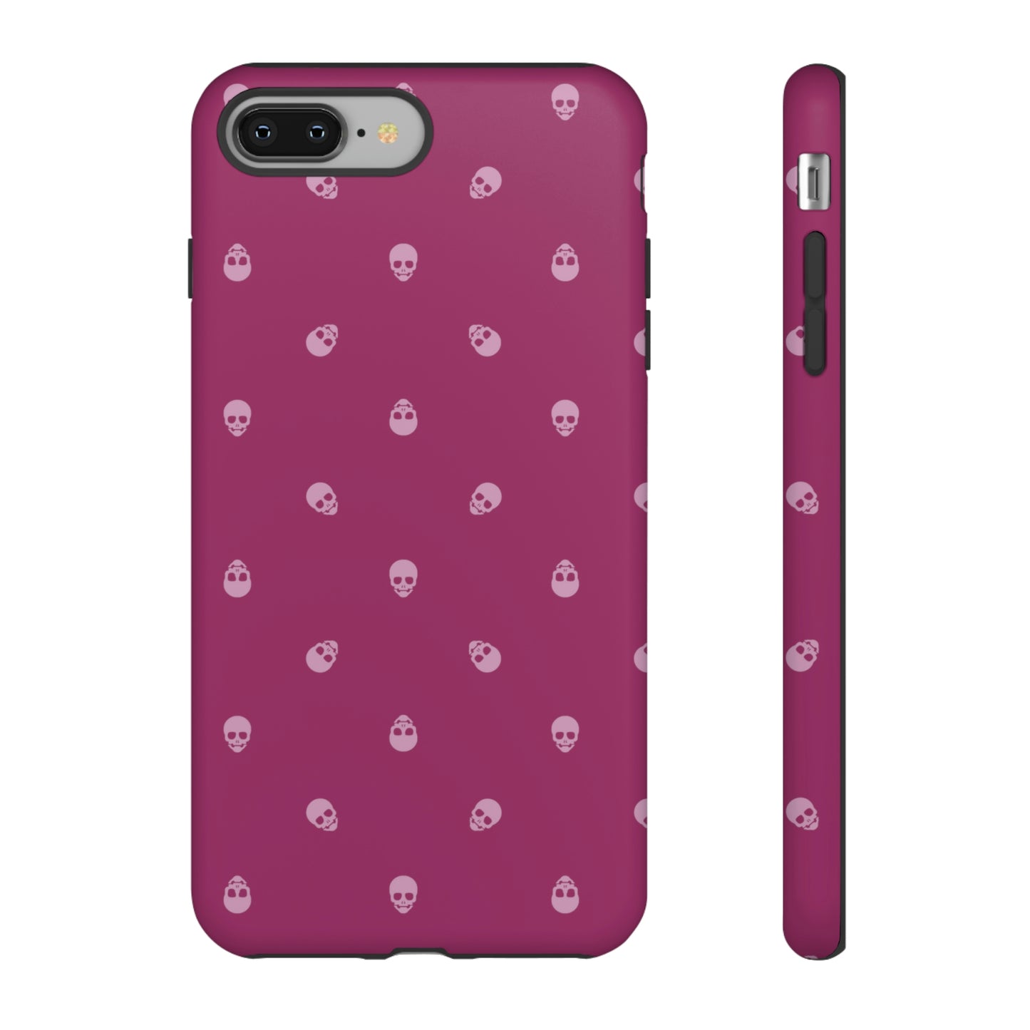 Tough Cases for Iphone, Samsung, Pixel - Fondant Pink Skulls Pattern on Orchid Flower