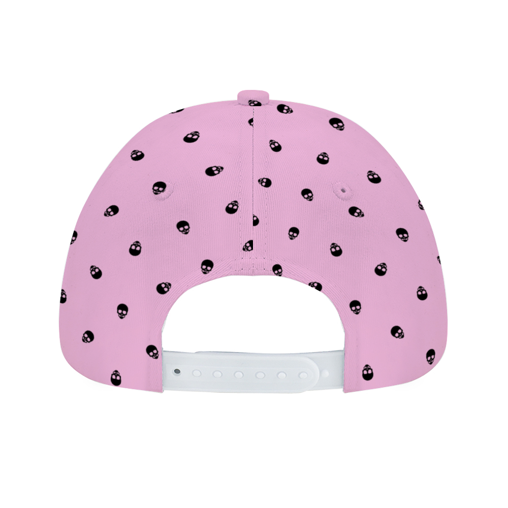 Fondant Pink with Black Skulls Baseball Cap